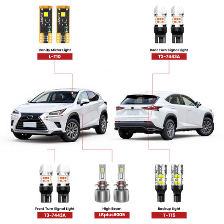 Lasfit led bulbs for 2015-2017 Lexus NX