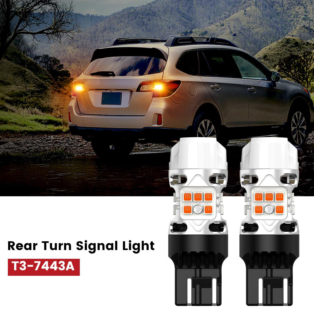 Lasfit 7443 led rear turn signal light fit for 2015-2017 Subaru Outback 