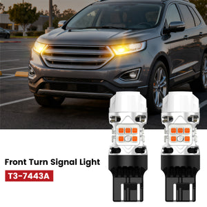 Lasfit 7443 led front turn signal light for 2015-2018 Ford Edge