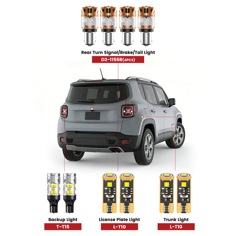Lasfit led bulbs for 2015-2018 Jeep Renegade
