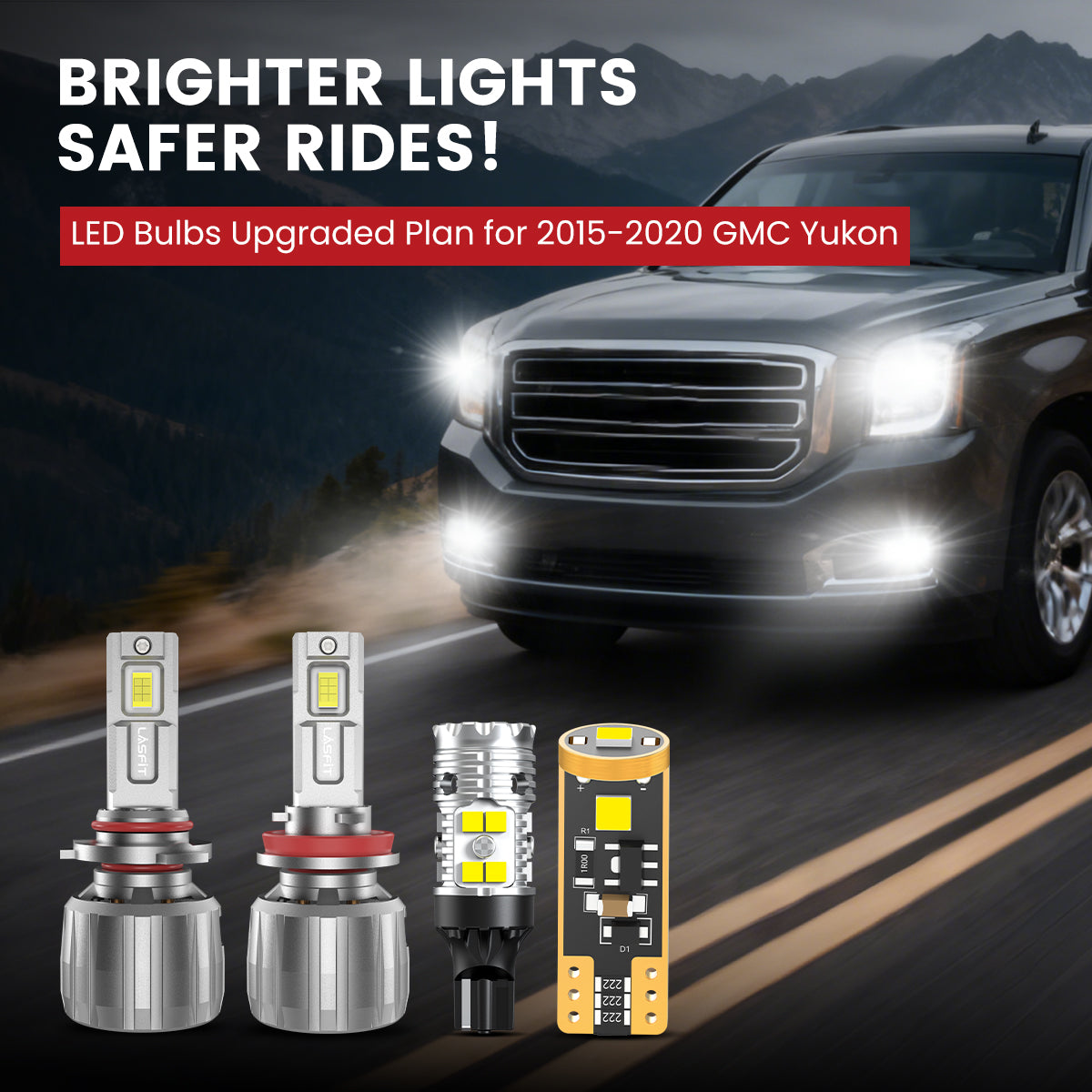 Lasfit LED Bulbs for 2015-2020 GMC Yukon