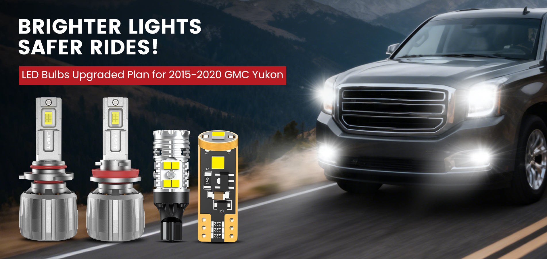 Lasfit LED Bulbs for 2015-2020 GMC Yukon