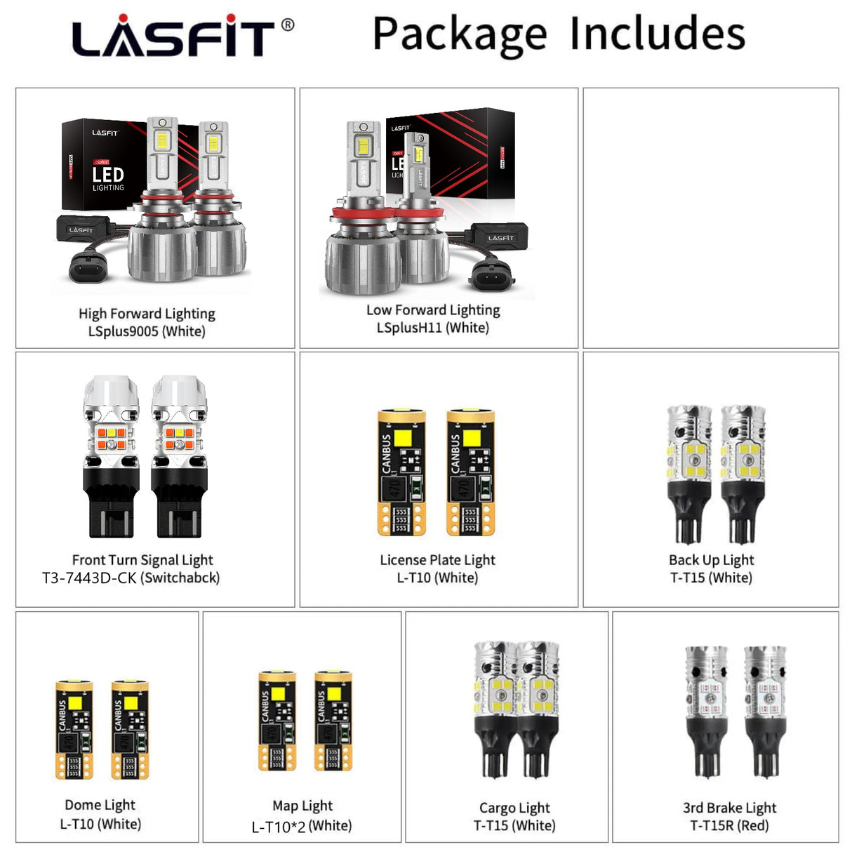 combo package led bulbs for 2015-2022 GMC Canyon without fog lights