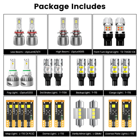 Lasfit combo package led bulbs for 2015-2022 GMC Canyon  