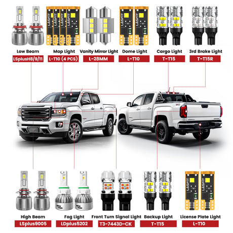 Lasfit led bulbs for 2015-2022 GMC Canyon  