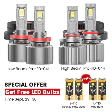 Fit for 2015-2025 Ford Transit-150/250/350 Custom H11 9005 LED Bulbs w/ Dust Cover | Pro-DC Series