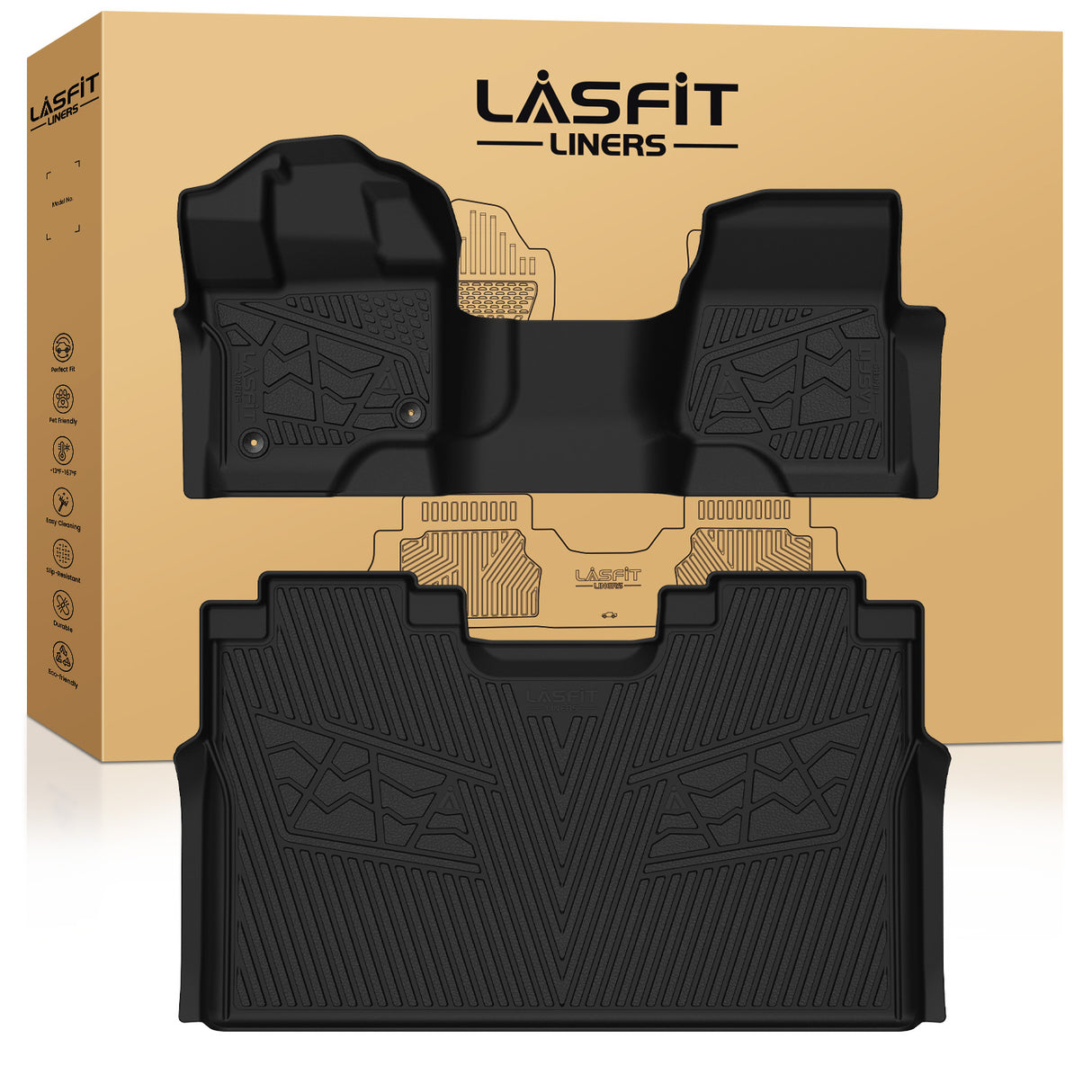 2015-2026 Ford F-150 SuperCrew Cab Floor Mats, Fit Carpet Floor & 1st Row Bench Seat