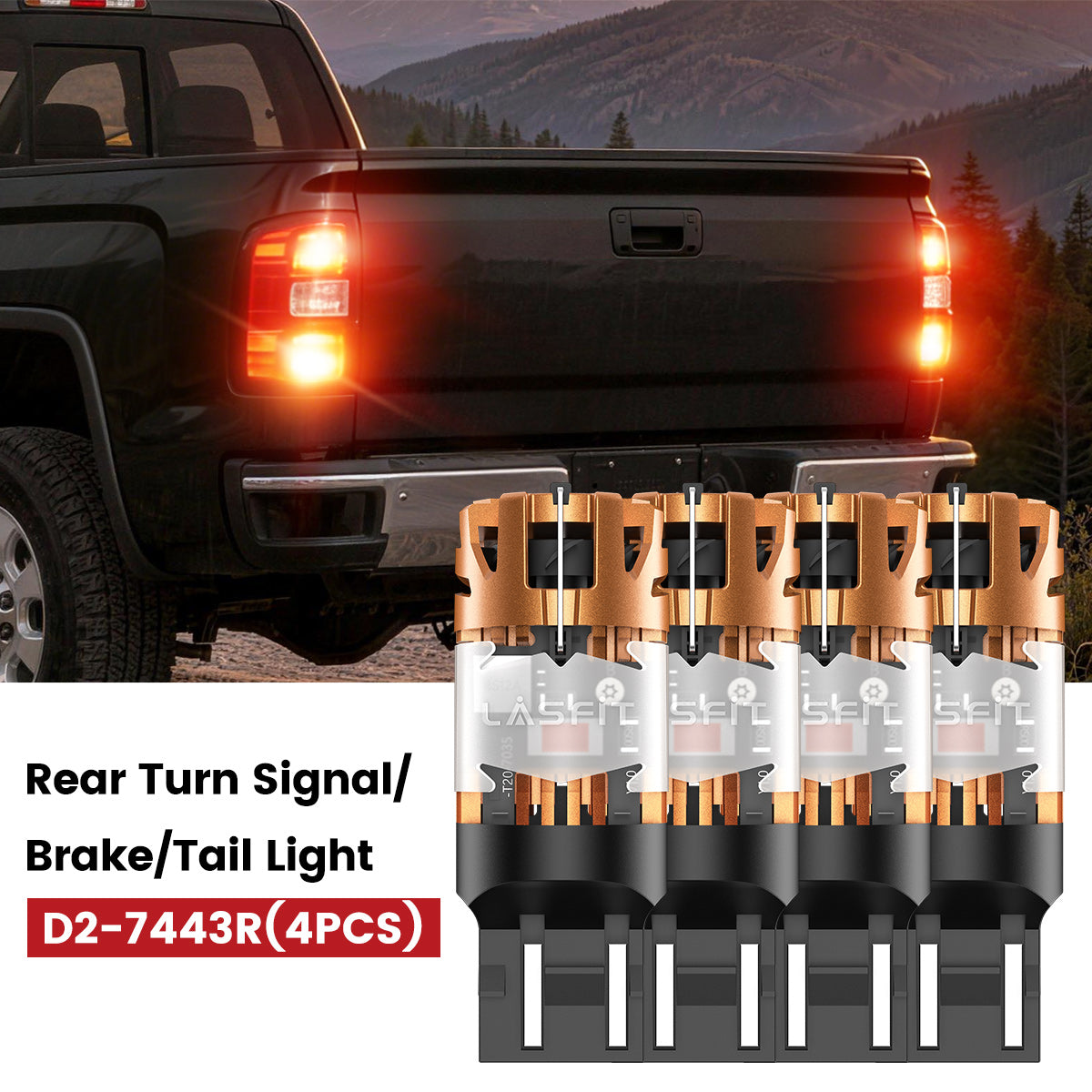 Lasfit 7443 led rear turn signal/brake/tail lights fit for 2015 GMC Sierra 2500HD 3500HD