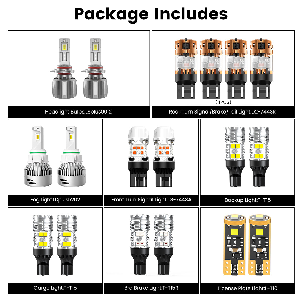 Lasfit combo package led bulbs for 2015 GMC Sierra 2500HD 3500HD W/ Fog Lights