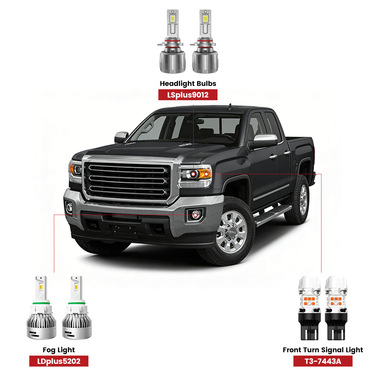 Lasfit led bulbs for 2015 GMC Sierra 2500HD 3500HD