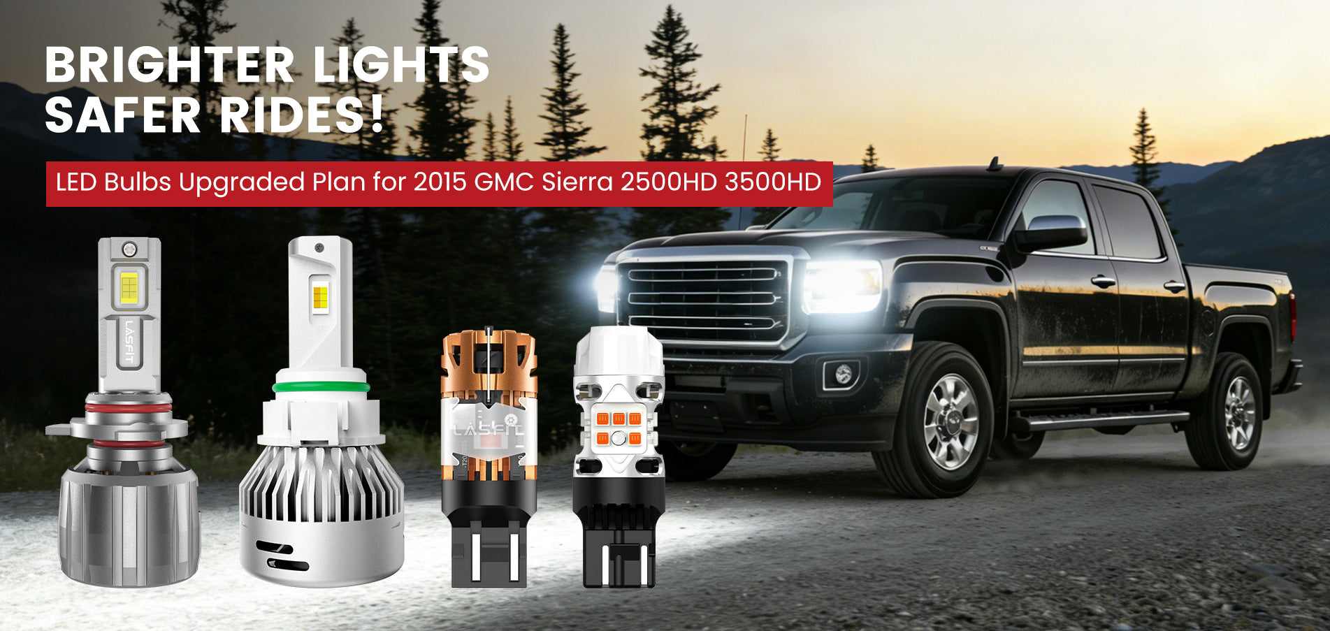 Lasfit LED Bulbs for 2015 GMC Sierra 2500HD 3500HD