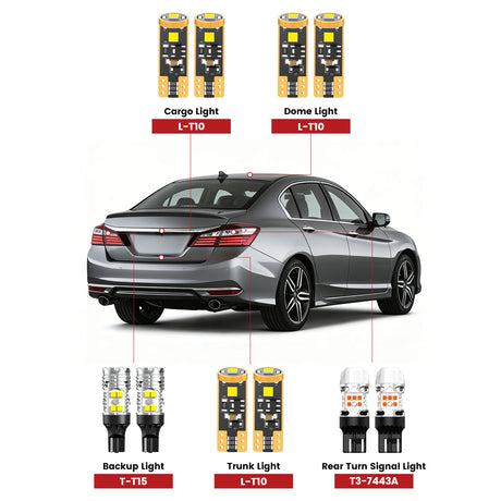 Lasfit rear led bulbs for 2016-2017 Honda Accord  