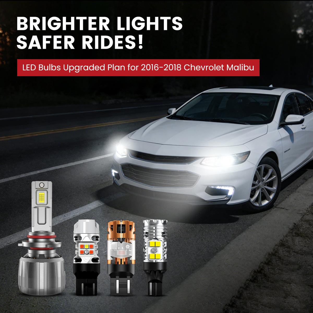 Lasfit LED Bulbs for 2016-2018 Chevrolet Malibu