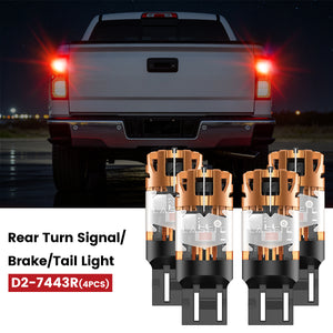 Lasfit 7443 led rear turn signal/brake/tail light fit for 2016-2018 Chevrolet Silverado 1500