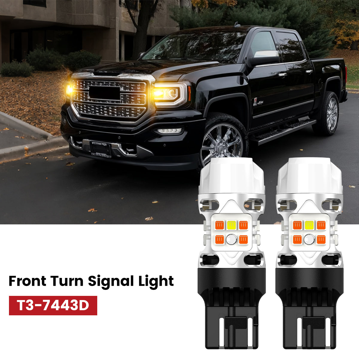 Lasfit 7443 led front turn signal light fit for 2016-2018 GMC Sierra 1500