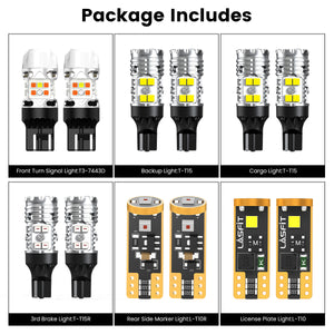 Lasfit combo package led bulbs for 2016-2018 GMC Sierra 1500 W/ HID Headlights W/ Halogen Tail Lights