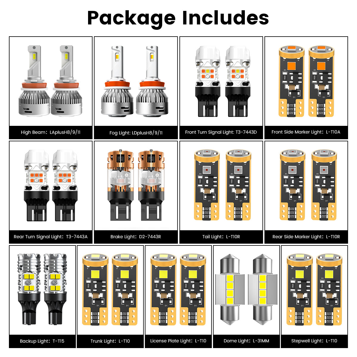 Lasfit combo package led bulbs for 2016-2018 Nissan Altima 01