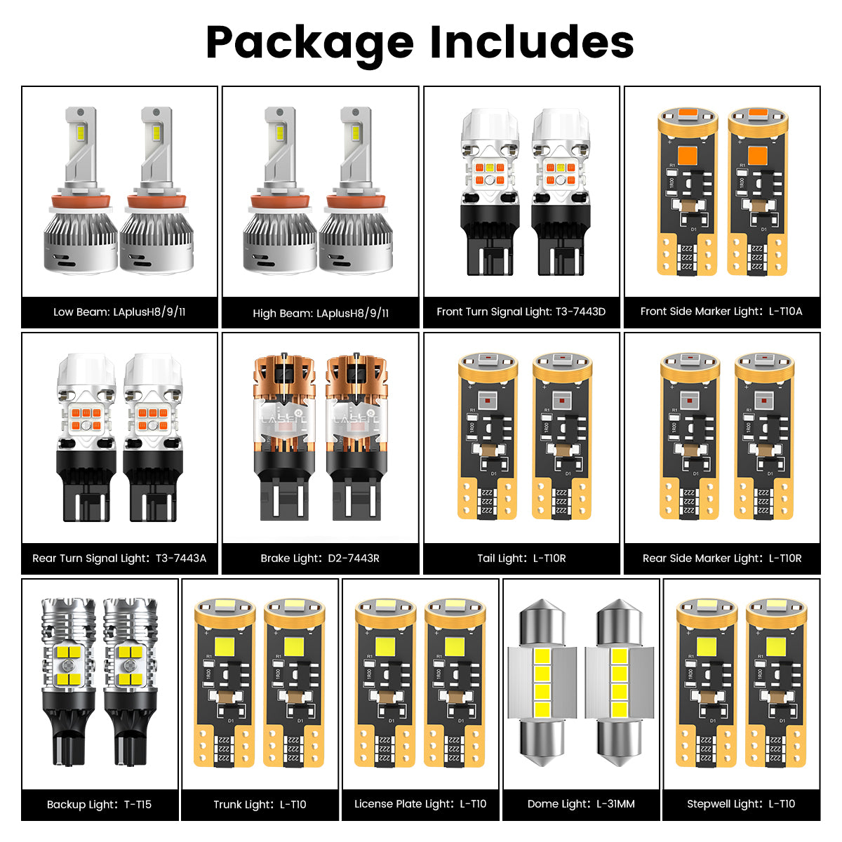 Lasfit combo package led bulbs for 2016-2018 Nissan Altima 02