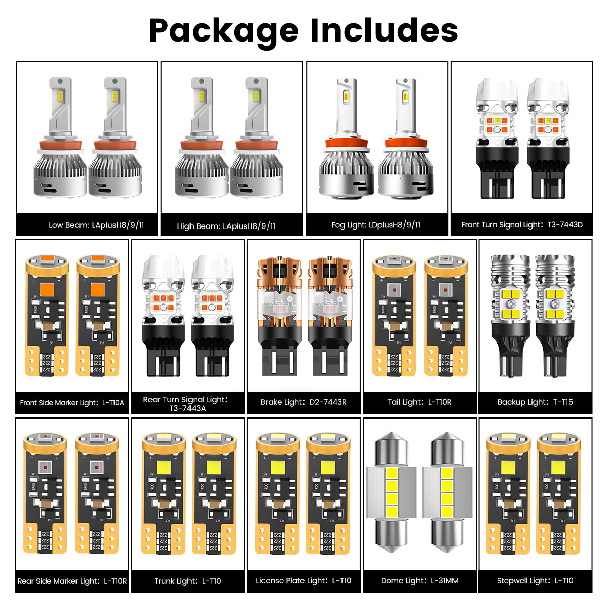 Lasfit combo package led bulbs for 2016-2018 Nissan Altima 03