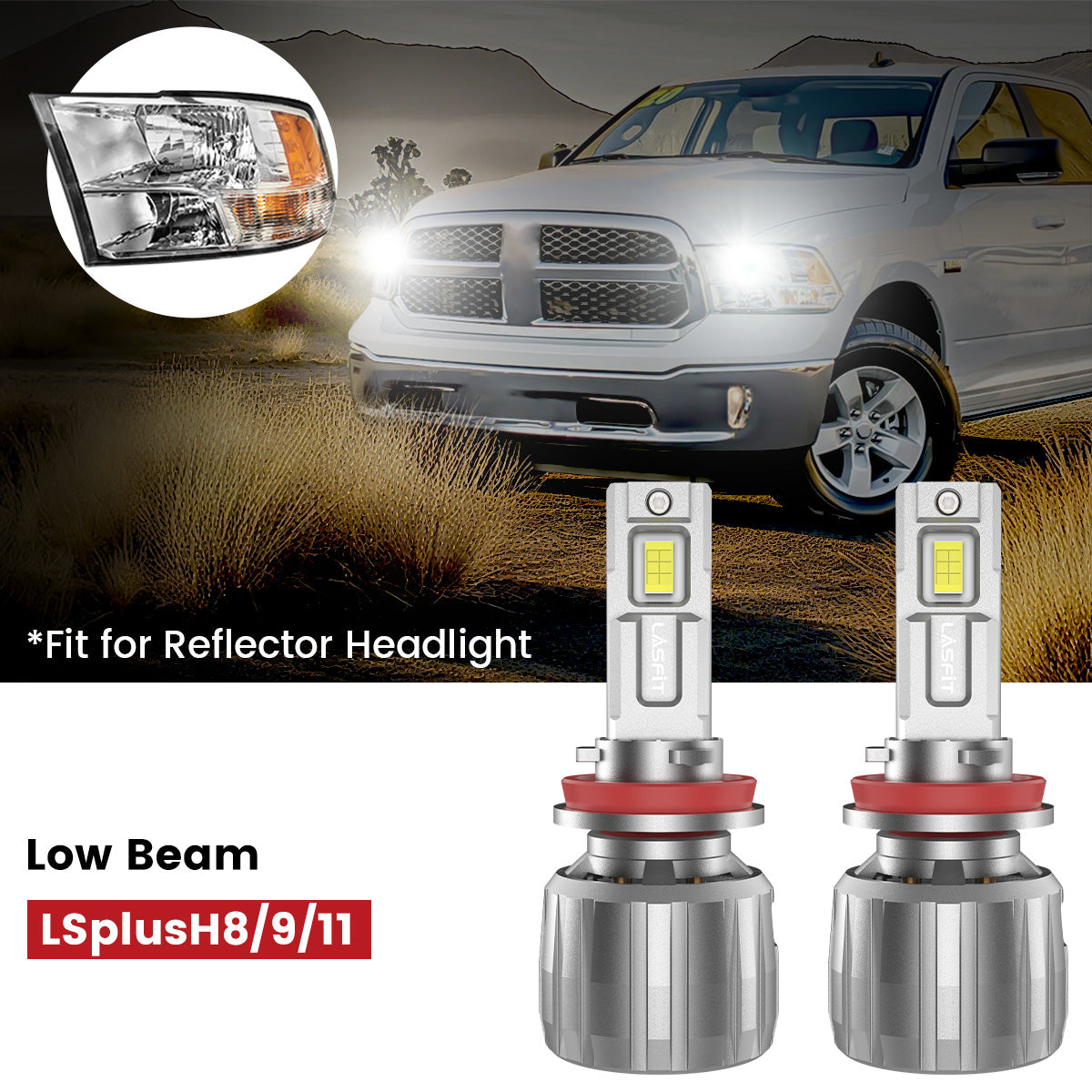 Lasfit H11 led low beam fit for 2016-2018 Ram 1500
