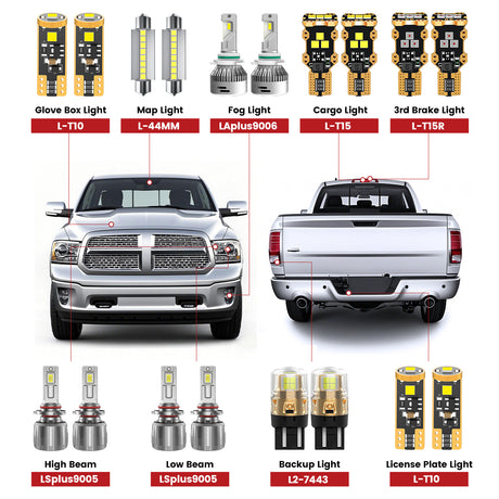 Lasfit led bulbs for 2016-2018 Ram 1500 