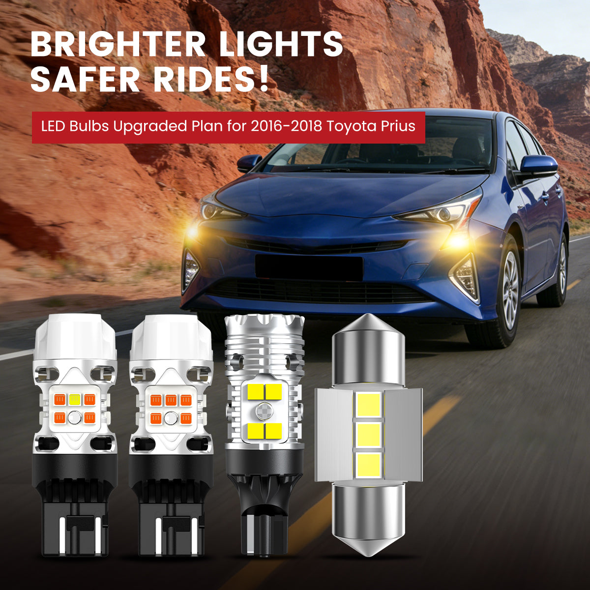 Lasfit LED Bulbs for 2016-2018 Toyota Prius