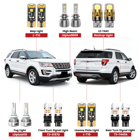 Lasfit led bulbs for 2016-2019 Ford Explorer