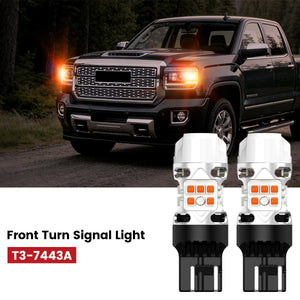Lasfit 7443 led front turn signal light fit for 2016-2019 GMC Sierra 2500HD 3500HD 
