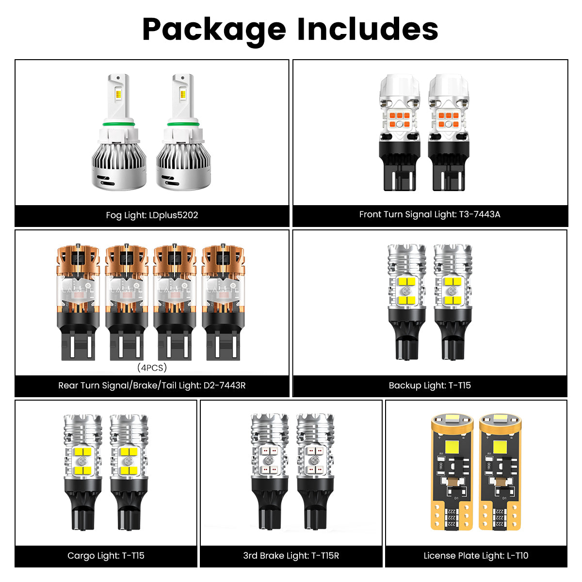 Lasfit combo package led bulbs for 2016-2019 GMC Sierra 2500HD 3500HD W/ Fog Lights