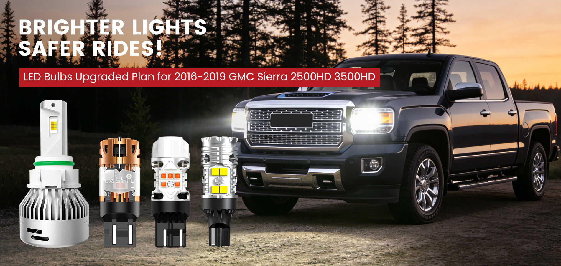 Lasfit LED Bulbs for 2016-2019 GMC Sierra 2500HD 3500HD