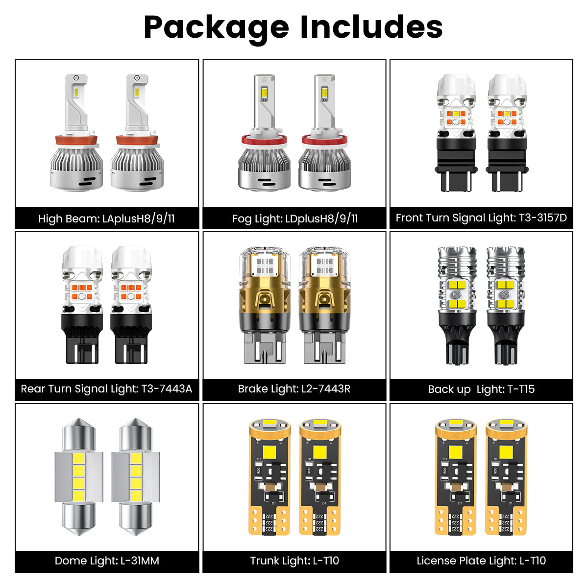 Fit for 2016-2019 Nissan Sentra LED Bulbs H11 Exterior Interior Lights