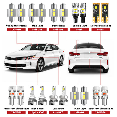 Lasfit led bulbs for 2016-2020 Kia Optima Hybrid