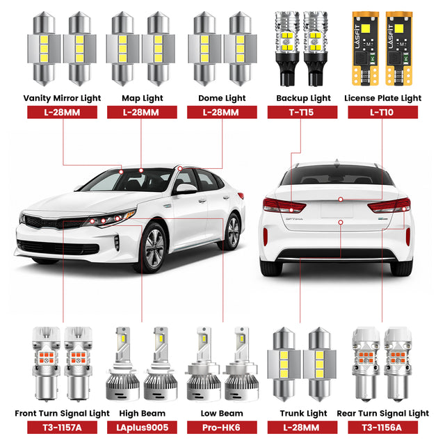 Lasfit led bulbs for 2016-2020 Kia Optima Hybrid