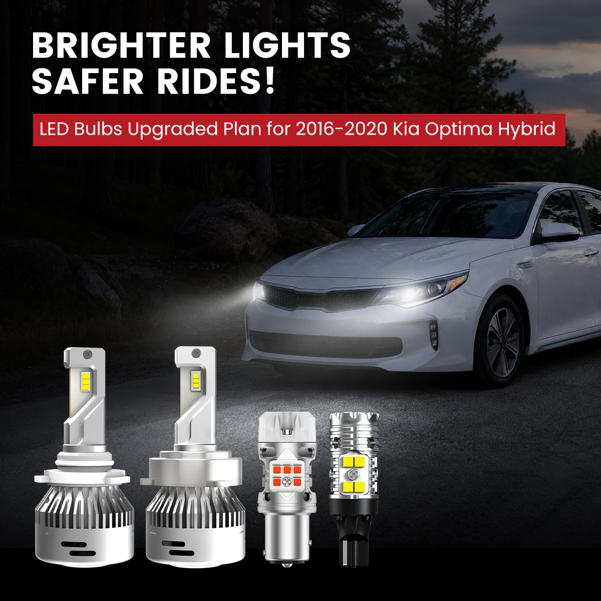 Lasfit LED Bulbs for  2016-2020 Kia Optima Hybrid