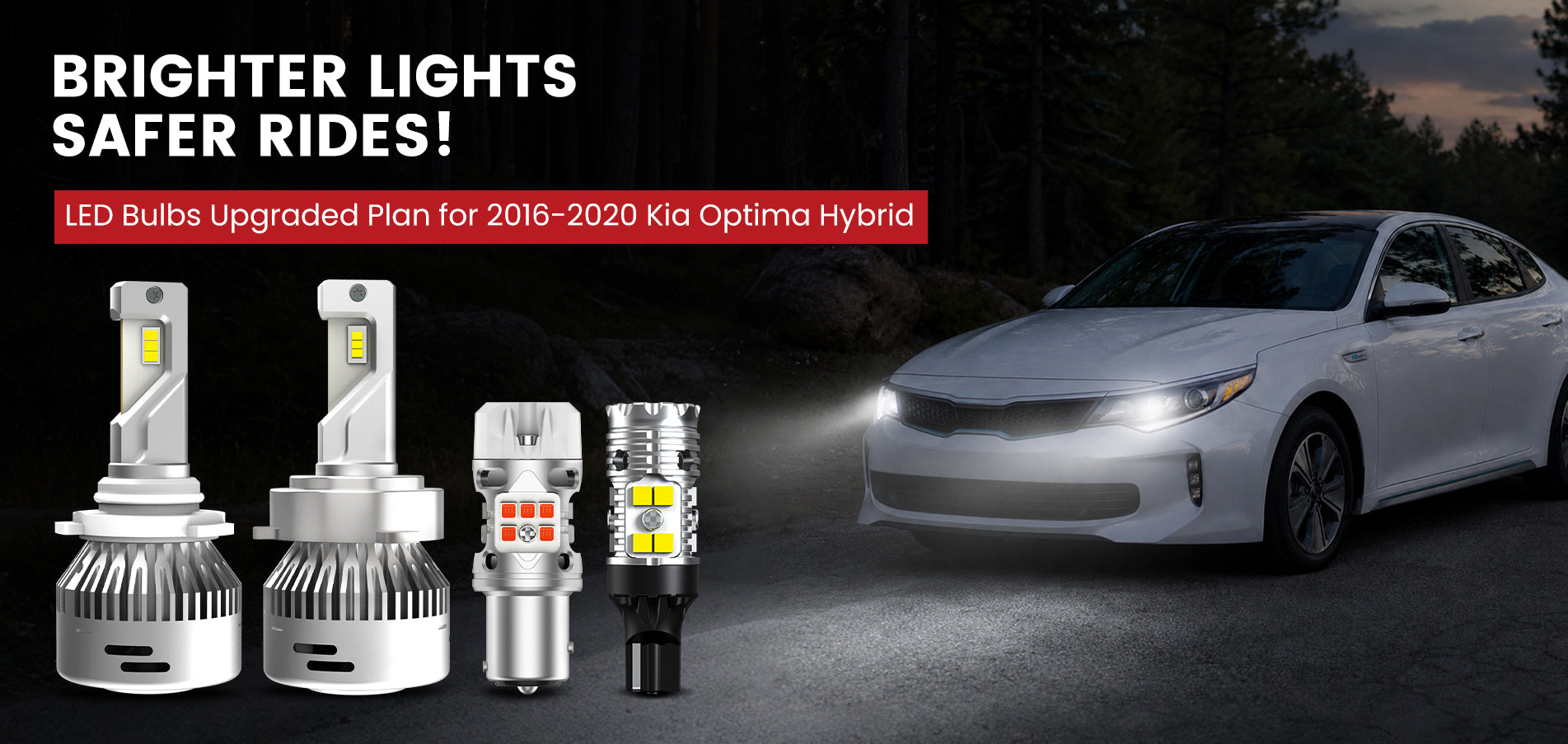 Lasfit LED Bulbs for 2016-2020 Kia Optima Hybrid