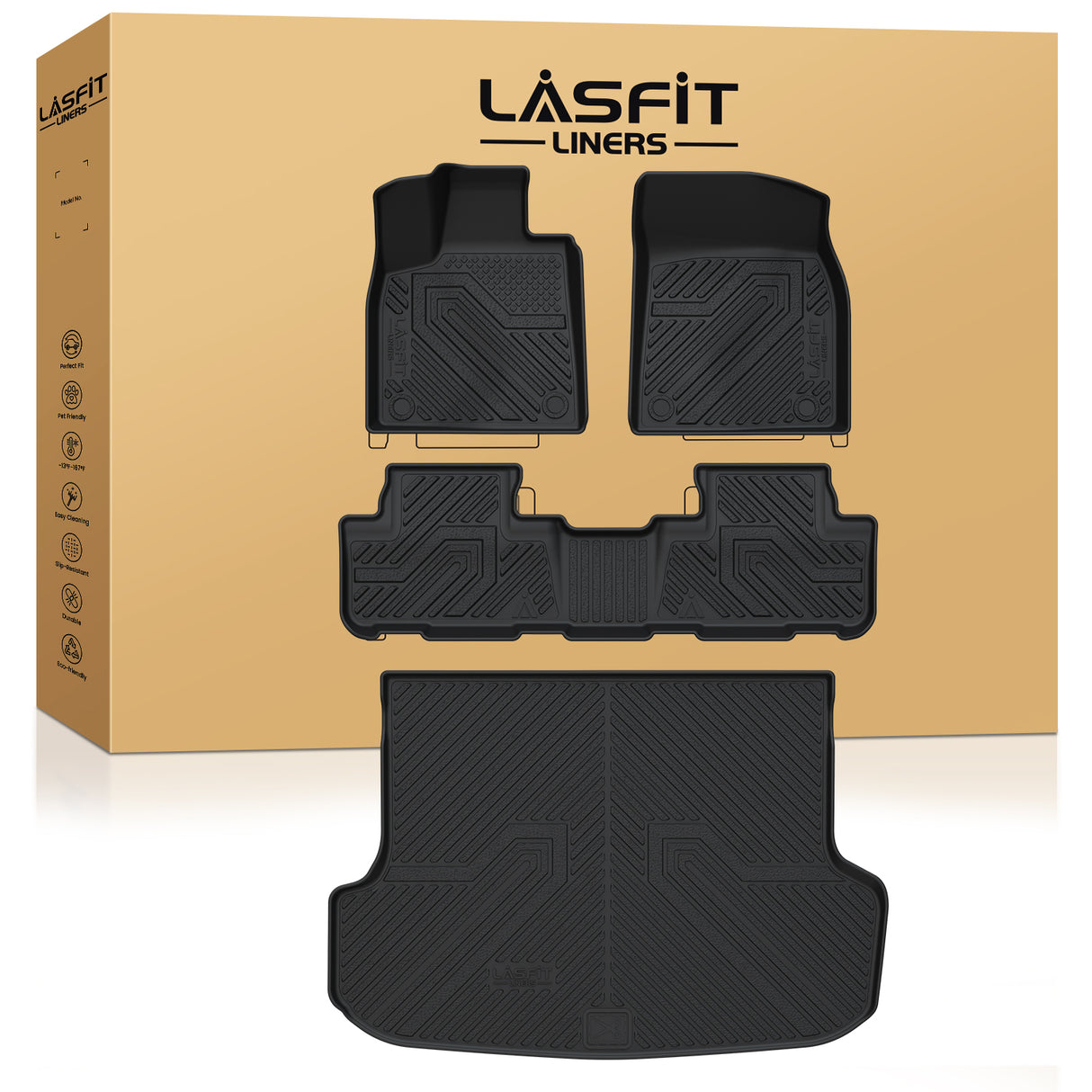 Fit for 2016-2022 Lexus RX350 RX350l RX450h RX450hl Custom Floor Mats TPE Material 1st & 2nd Row & Cargo Mats