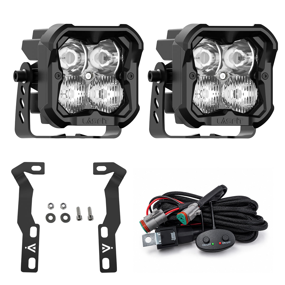2016-2023 Toyota Tacoma 1500 3 inch white combo ditch light