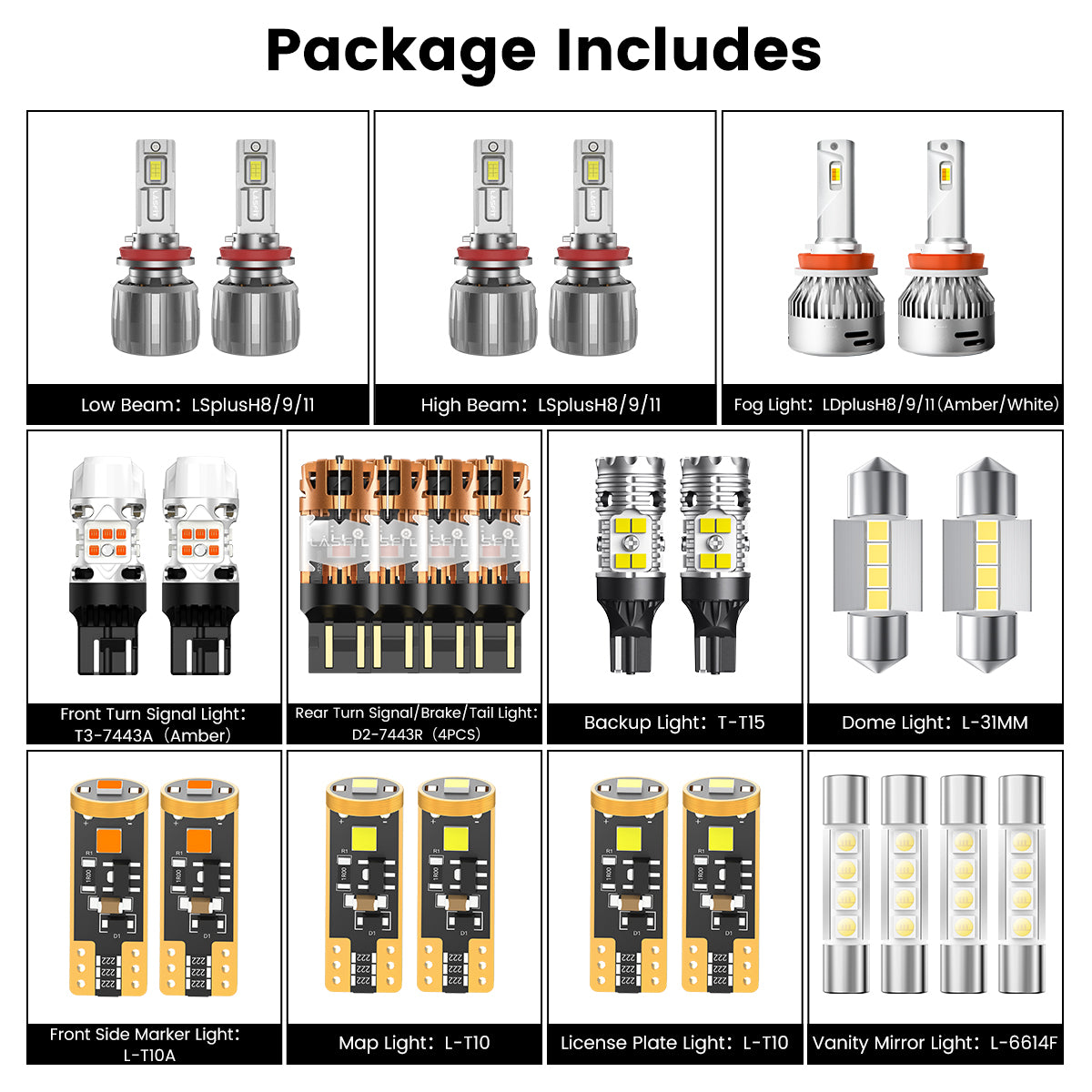 Fit for 2016-2023 Toyota Tacoma The Brightest LED Bulbs Upgrade | Tested and Verified