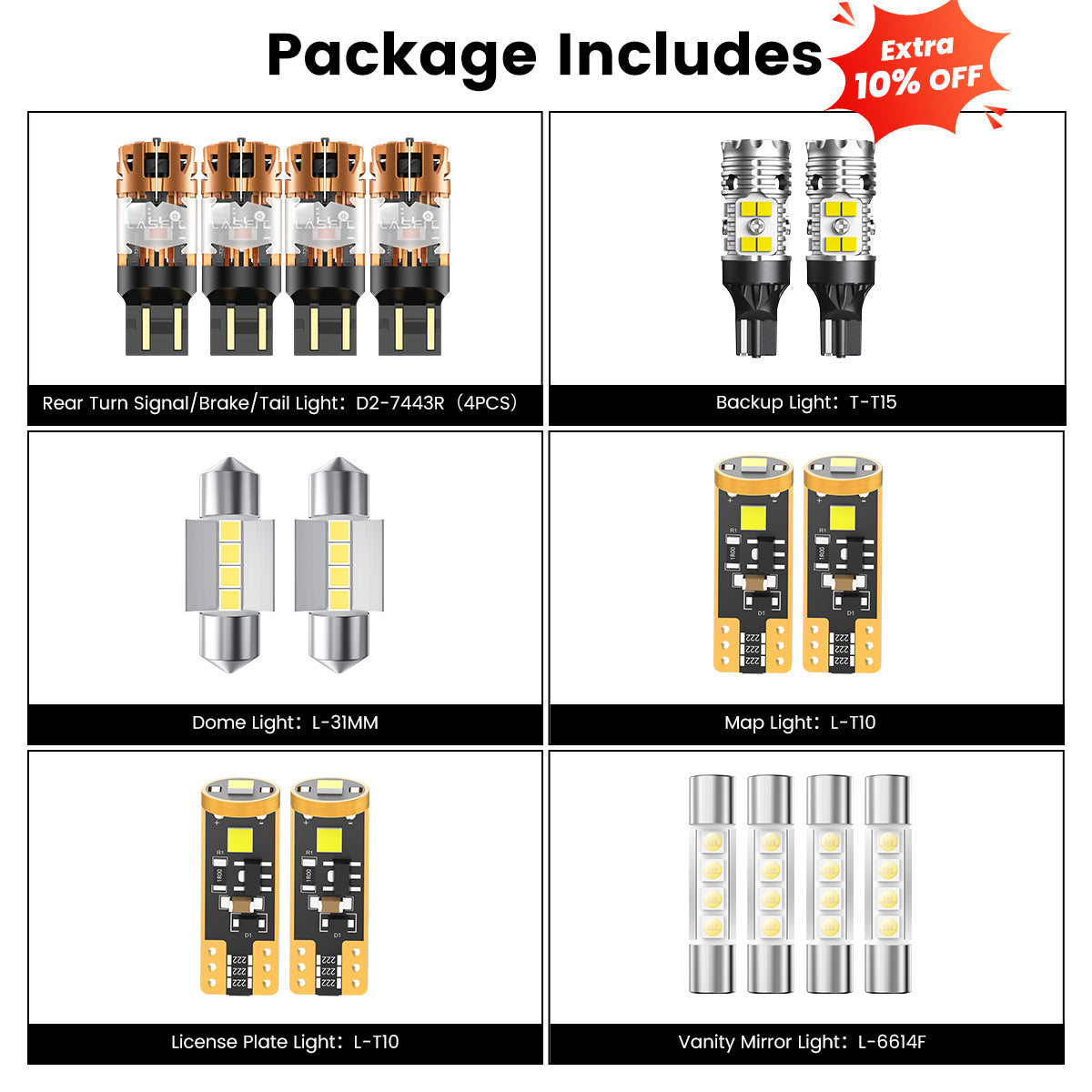 Fit for 2016-2023 Toyota Tacoma The Brightest LED Bulbs Upgrade | Tested and Verified