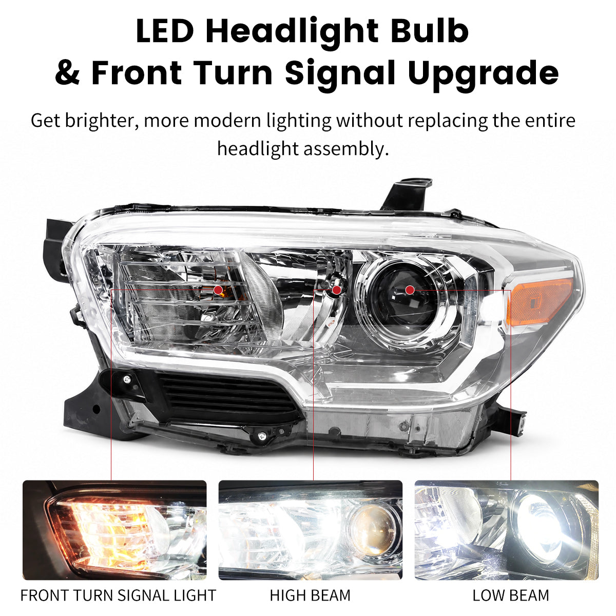 Fit for 2016-2023 Toyota Tacoma The Brightest LED Bulbs Upgrade | Tested and Verified