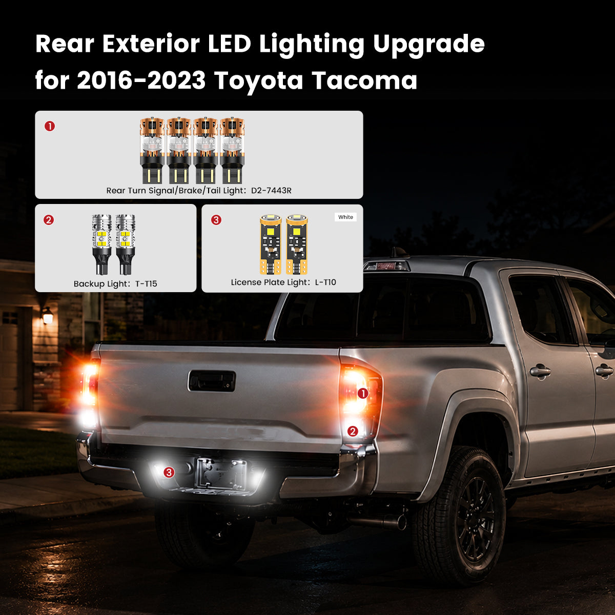 Lasfit rear LED Bulbs for 2016-2023 Toyota Tacoma