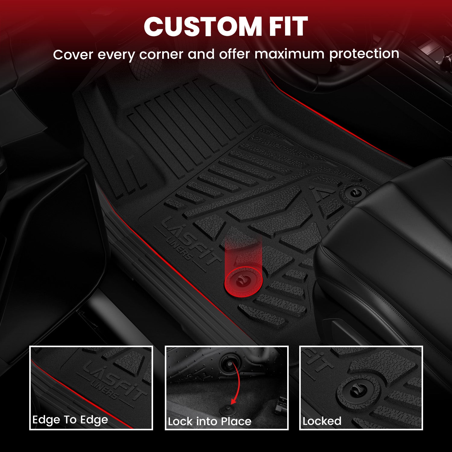 Fit for 2016-2024 Nissan Titan XD TPE Floor Mats, Fit Equipped with Re