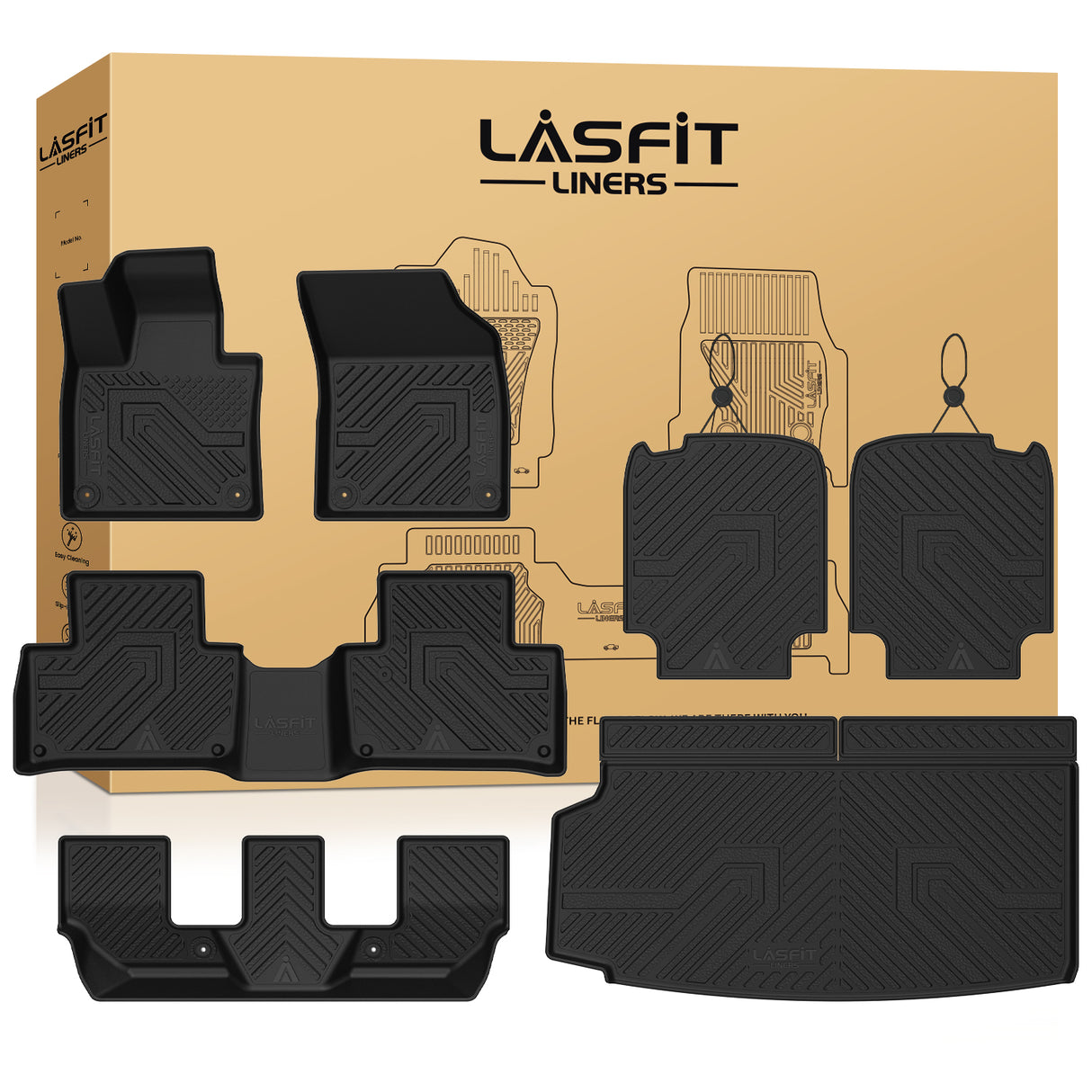 Fit for 2016-2026 Volvo XC90 Floor & Seatback & Cargo Mats, Not Fit Hybrid