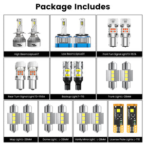 Lasfit combo package led bulbs for 2016 Kia Optima Hybrid W/ HID Headlights