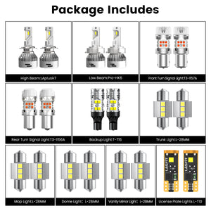 Lasfit combo package led bulbs for 2016 Kia Optima Hybrid W/ Halogen Headlights
