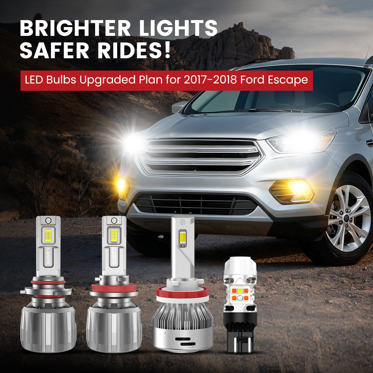 Lasfit LED Bulbs for 2017-2018 Ford Escape