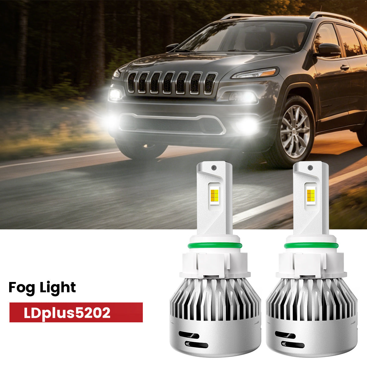 Lasfit 5202 led fog lights fit for 2017-2018 Jeep Cherokee 