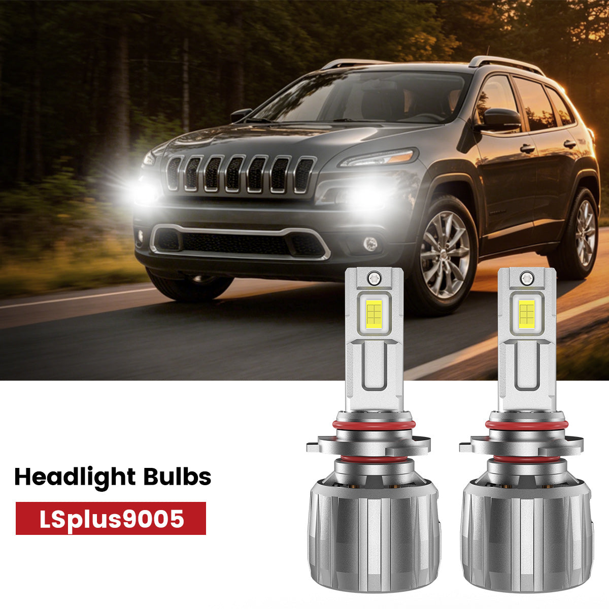 Lasfit 9005 led headlight bulbs fit for 2017-2018 Jeep Cherokee 