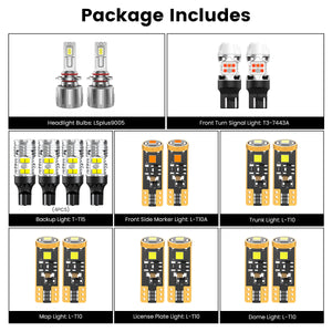 Lasfit combo package led bulbs for 2017-2018 Jeep Cherokee W/ Halogen Headlights