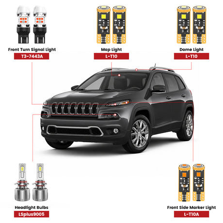 Lasfit led bulbs for 2017-2018 Jeep Cherokee